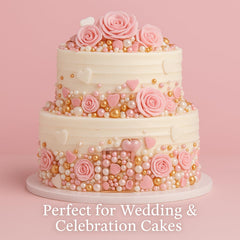 Confect white pearls sprinkles offer a refined touch on frostings