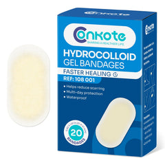 Conkote hydrocolloid bandages front-pack view; cushions and protects minor blisters.