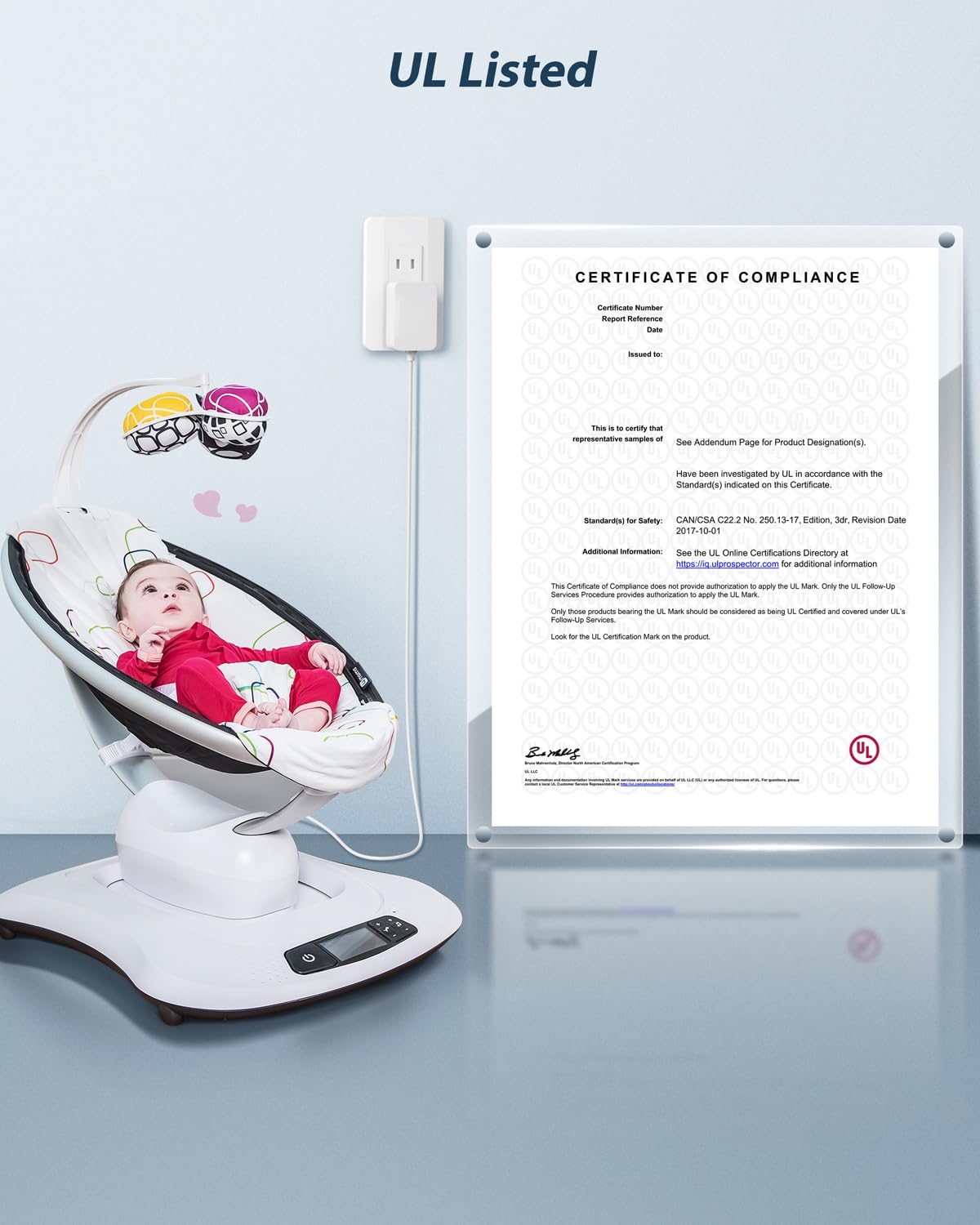 CONMDEX Graco swing safety protections against over-voltage, over-current, and short circuits
