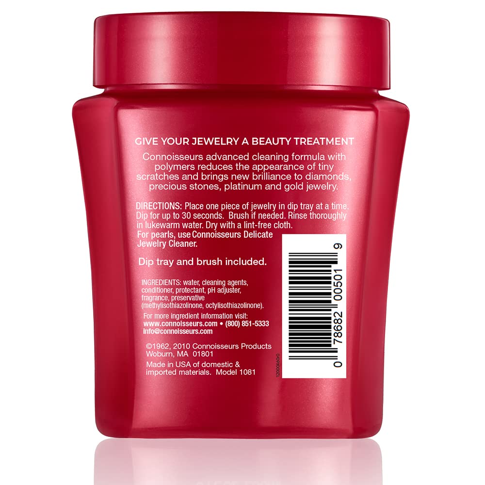 Connoisseurs Delicate Jewelry Cleaner label ideal for semi-precious stones and pearls.