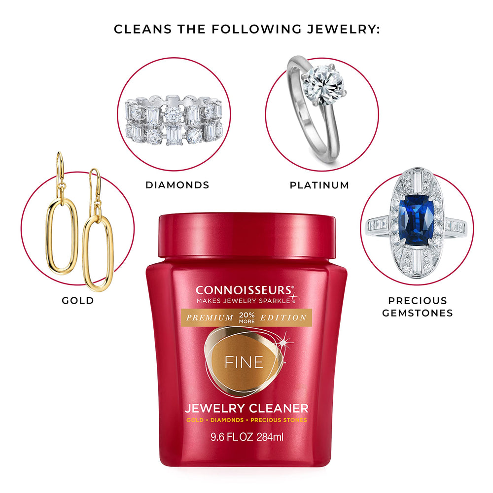 Connoisseurs Jewelry care routine visuals suggest effortless everyday brilliance.