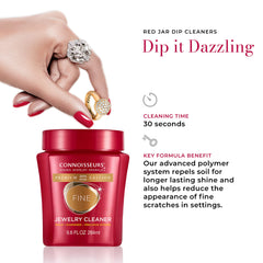 Connoisseurs Jewelry Cleaner Collection packaging highlighting versatile care options.