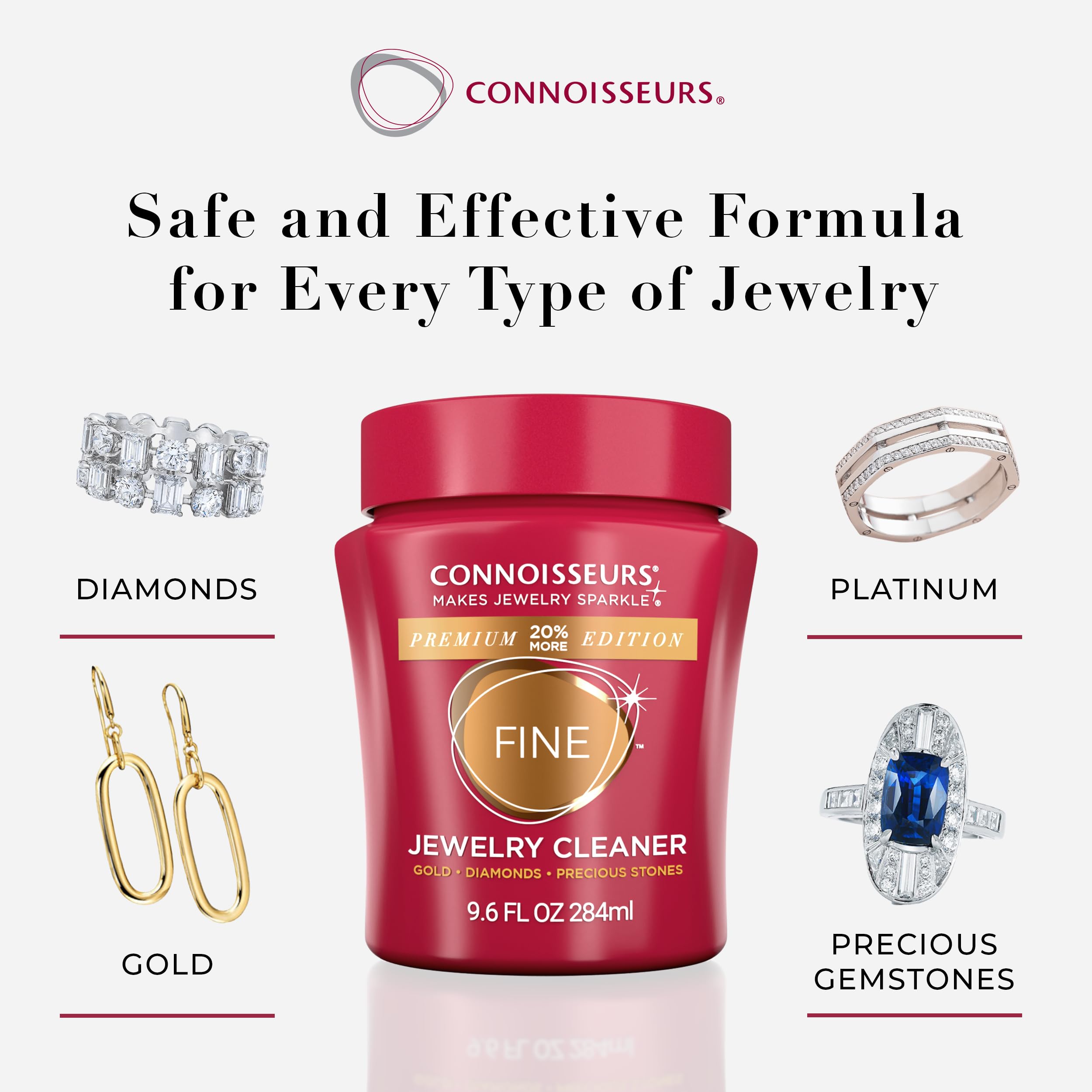 CONNOISSEURS Premium Edition label close-up highlighting ammonia-free formula