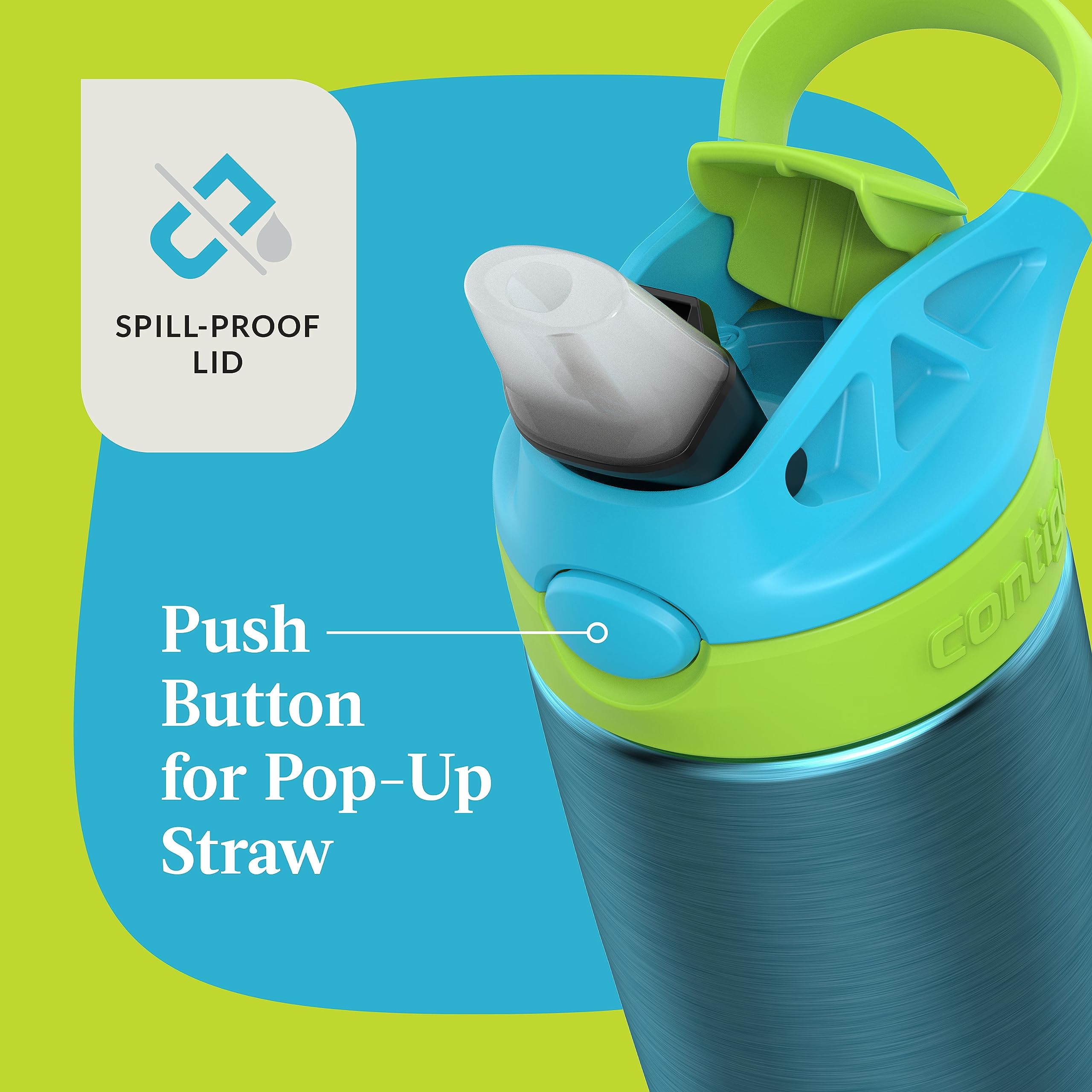 Contigo Aubrey AUTOSPOUT straw ready to flip up for easy sipping