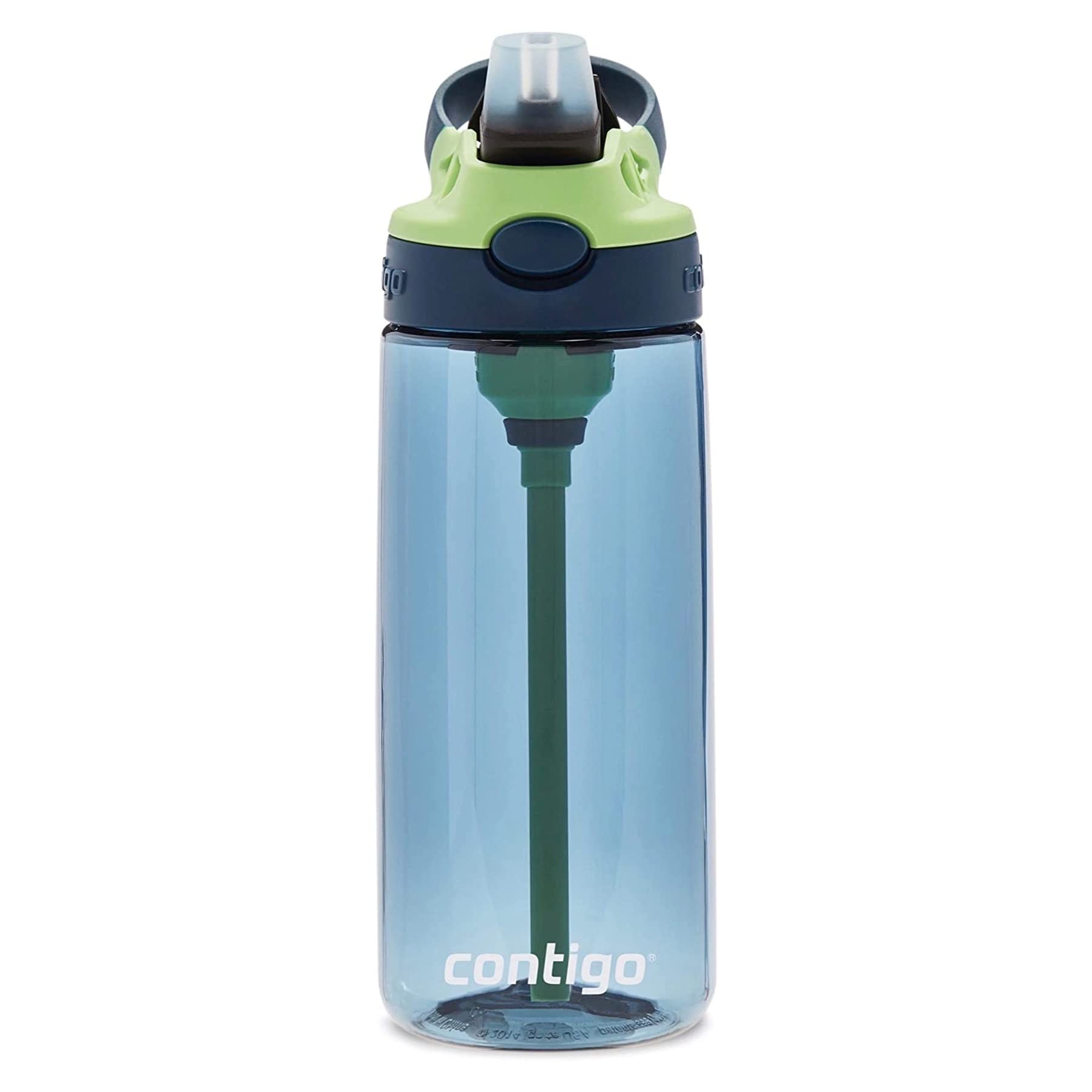 Contigo Kids BLUEBERRY bottle with lid closed highlighting easy-clean design and no-nook cleanability.