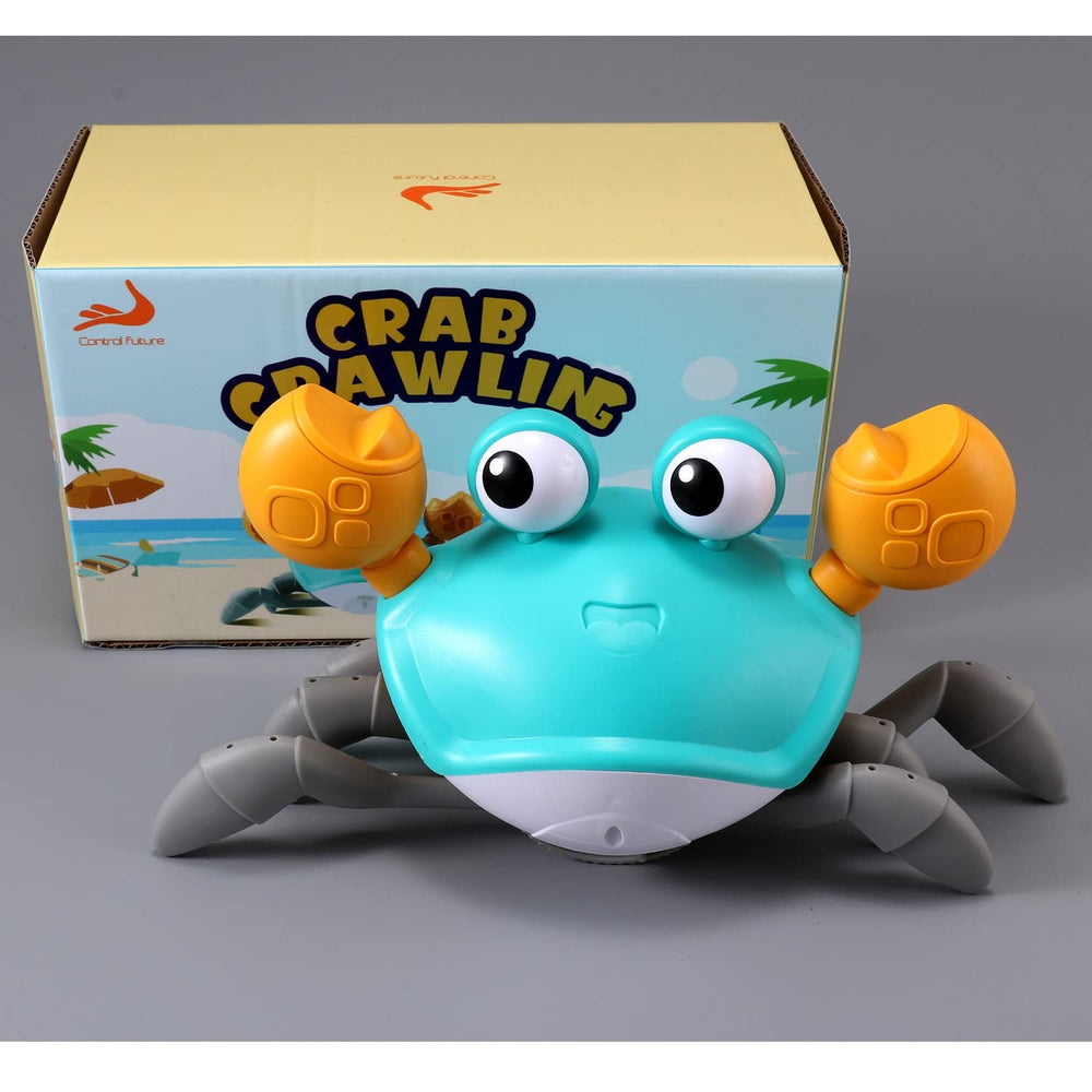 Control Future Crawling Crab Toy movement closeup showcasing smooth sidestepping and sensors
