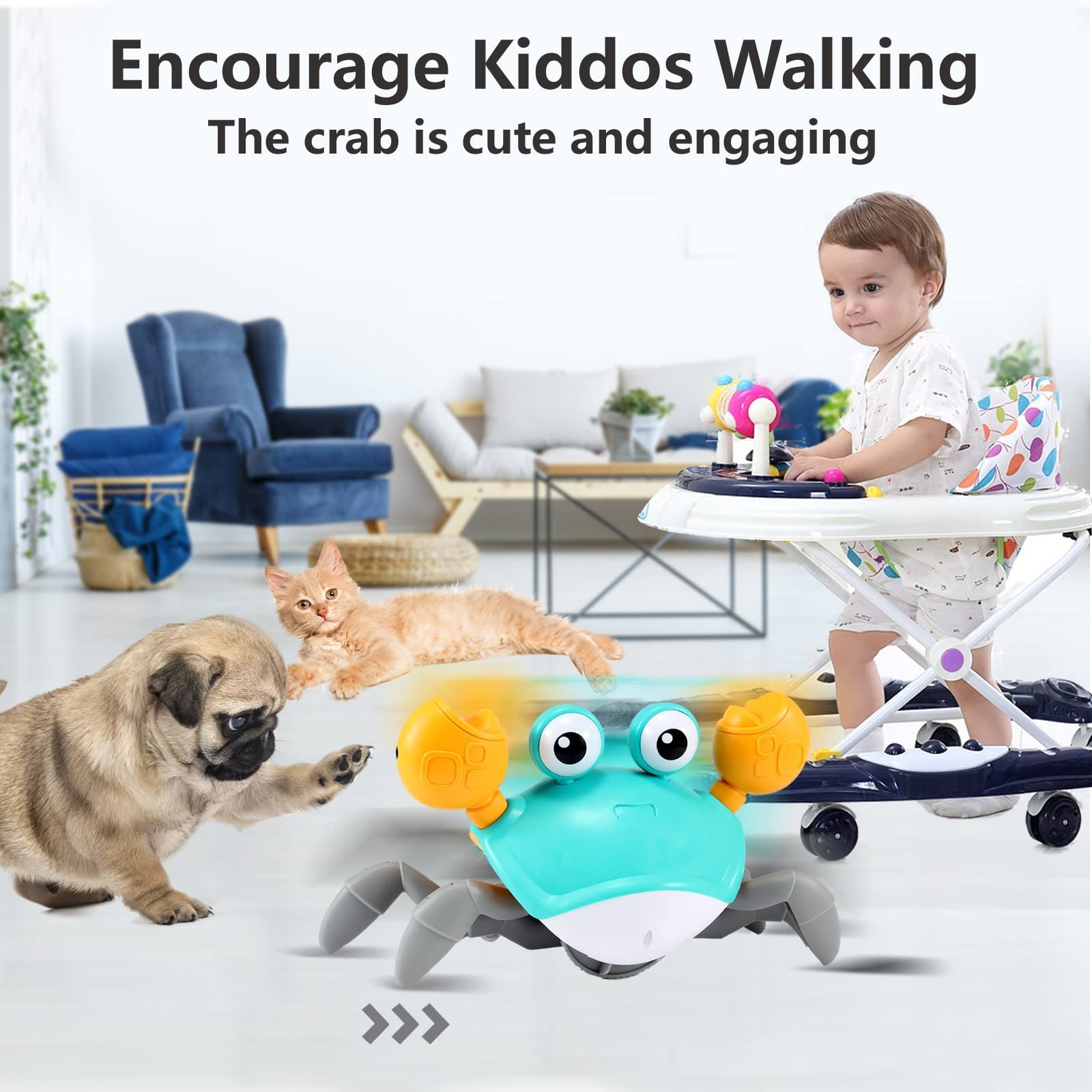 Control Future Crawling Crab Toy tummy time view motivating infants to lift heads and explore