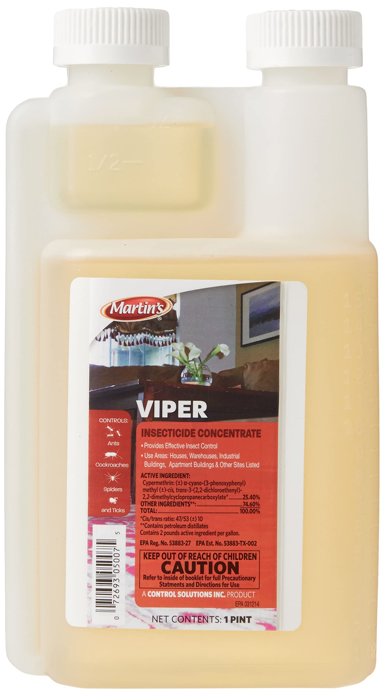 Control Solutions Viper EC bottle for indoor crack-and-crevice pest control.