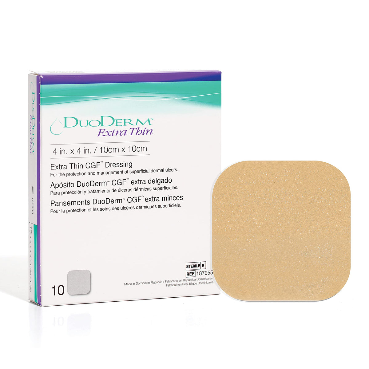 Convatec DuoDERM extra-thin 4x4 dressing outer layer protects superficial wounds