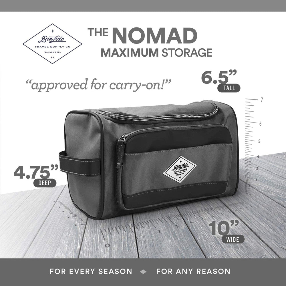 Nomad black travel bag organizes the kit for easy transport