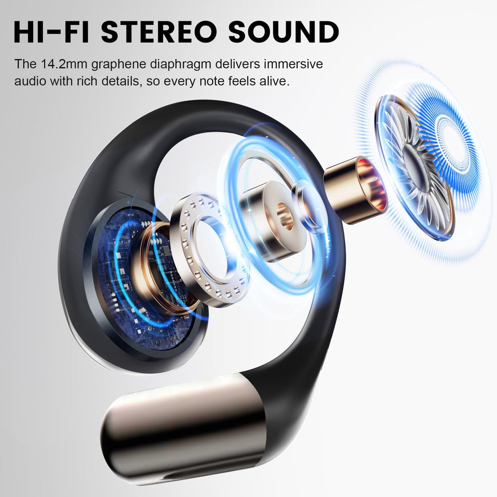 Conyat Open-Ear Headphones Bluetooth 6.0 for quick pairing and stable connections.