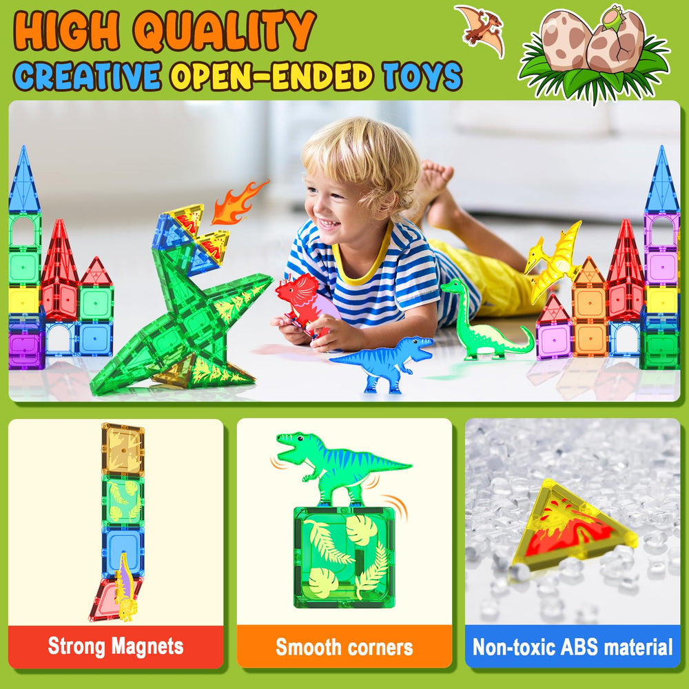 Coodoo Magnetic tiles set fosters collaborative play and classroom-friendly open-ended lessons.