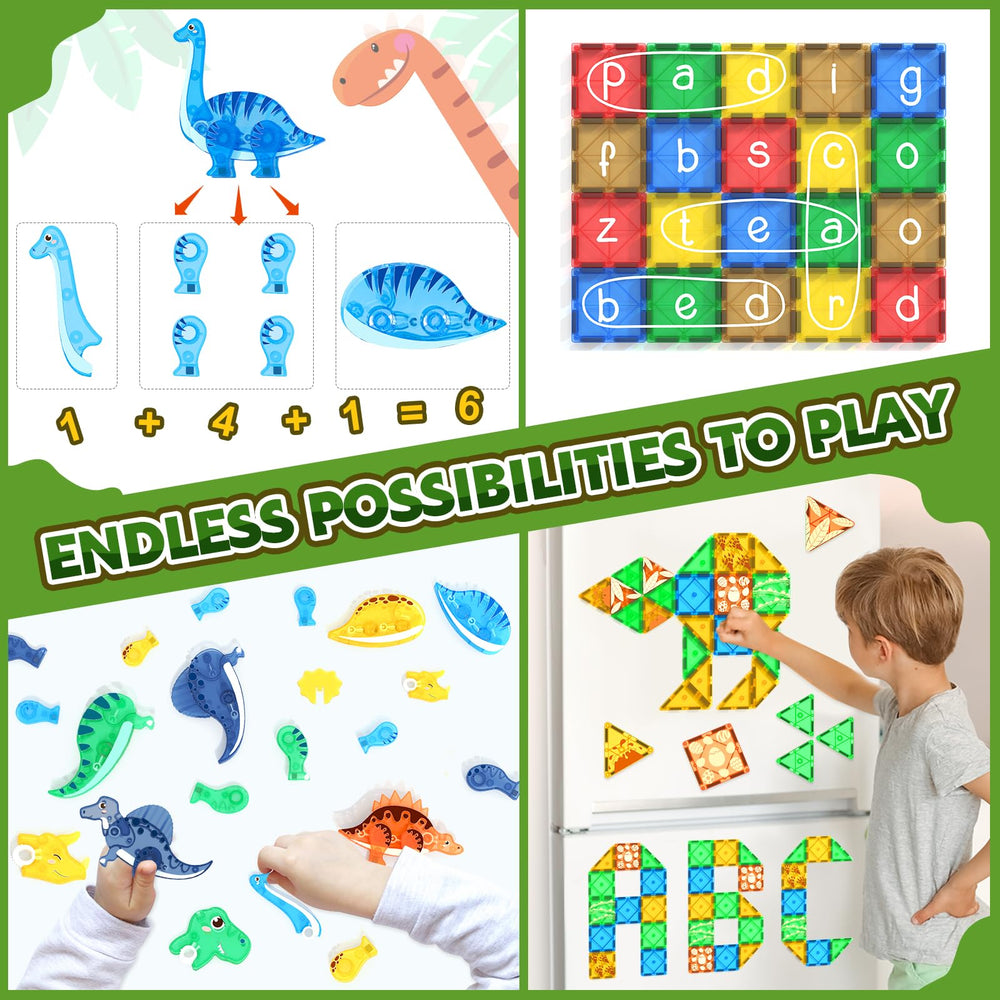 Coodoo Dinosaur Tiles: Volcano and forest tiles spark themed scenes
