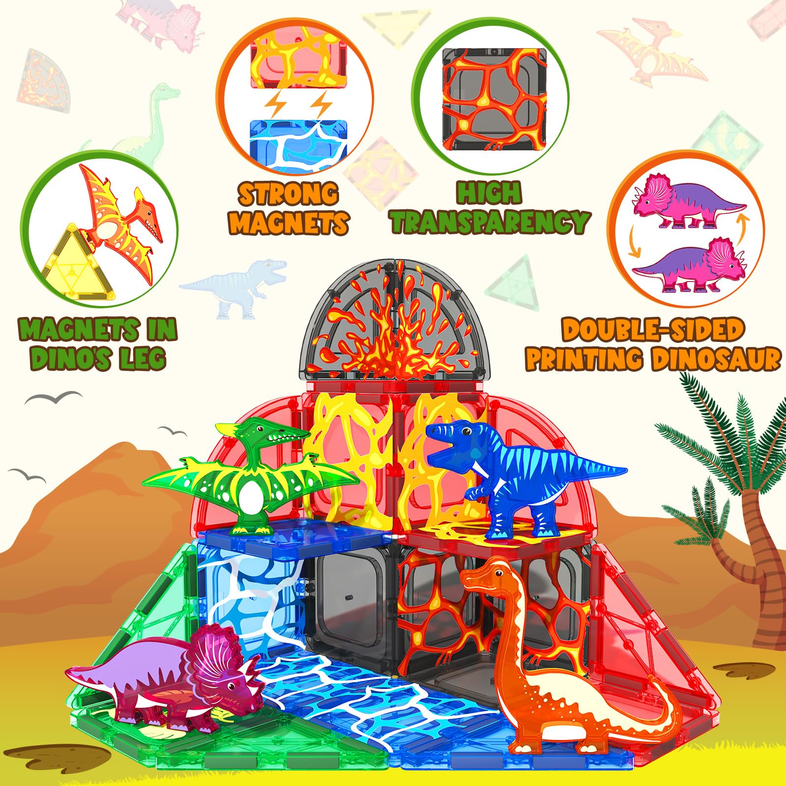 Coodoo dinosaur world pieces connect securely for stable builds during imaginative adventures.