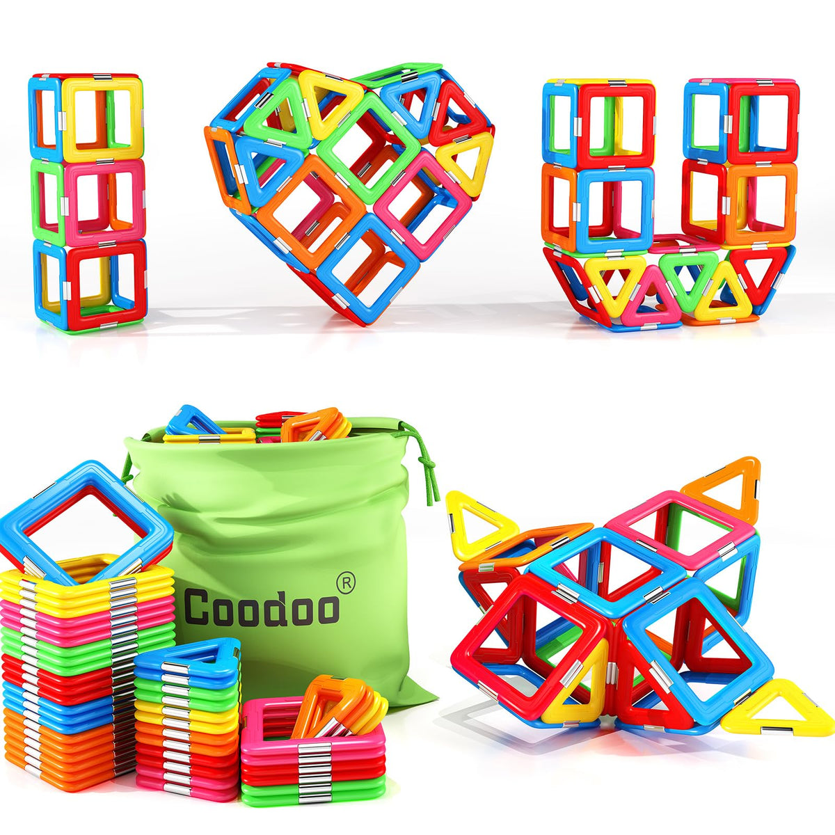 Safety-focused Coodoo upgraded magnetic blocks for safe, durable play.