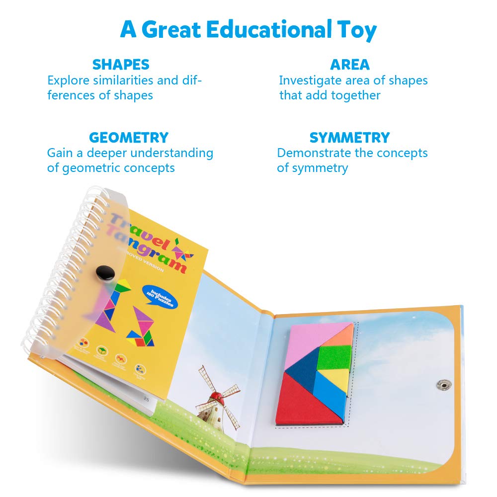 Coogam Travel Tangram compact travel size for easy packing and portability