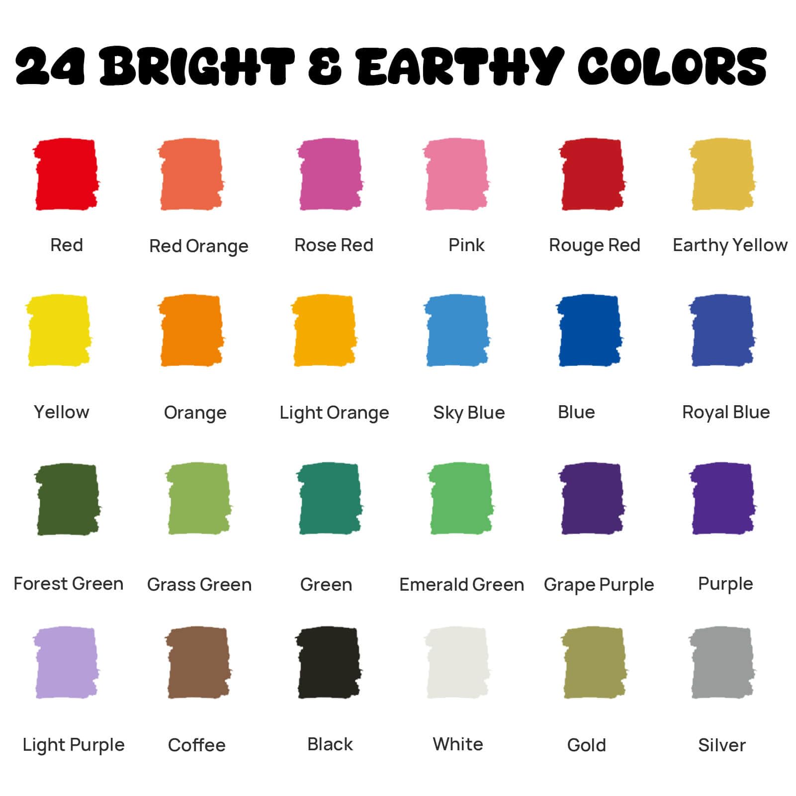 Coogert 24 paint pens multi-surface set for rock and fabric