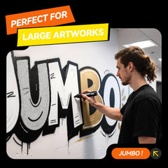 Coogert markers used on a banner showcasing bold typography and visibility.
