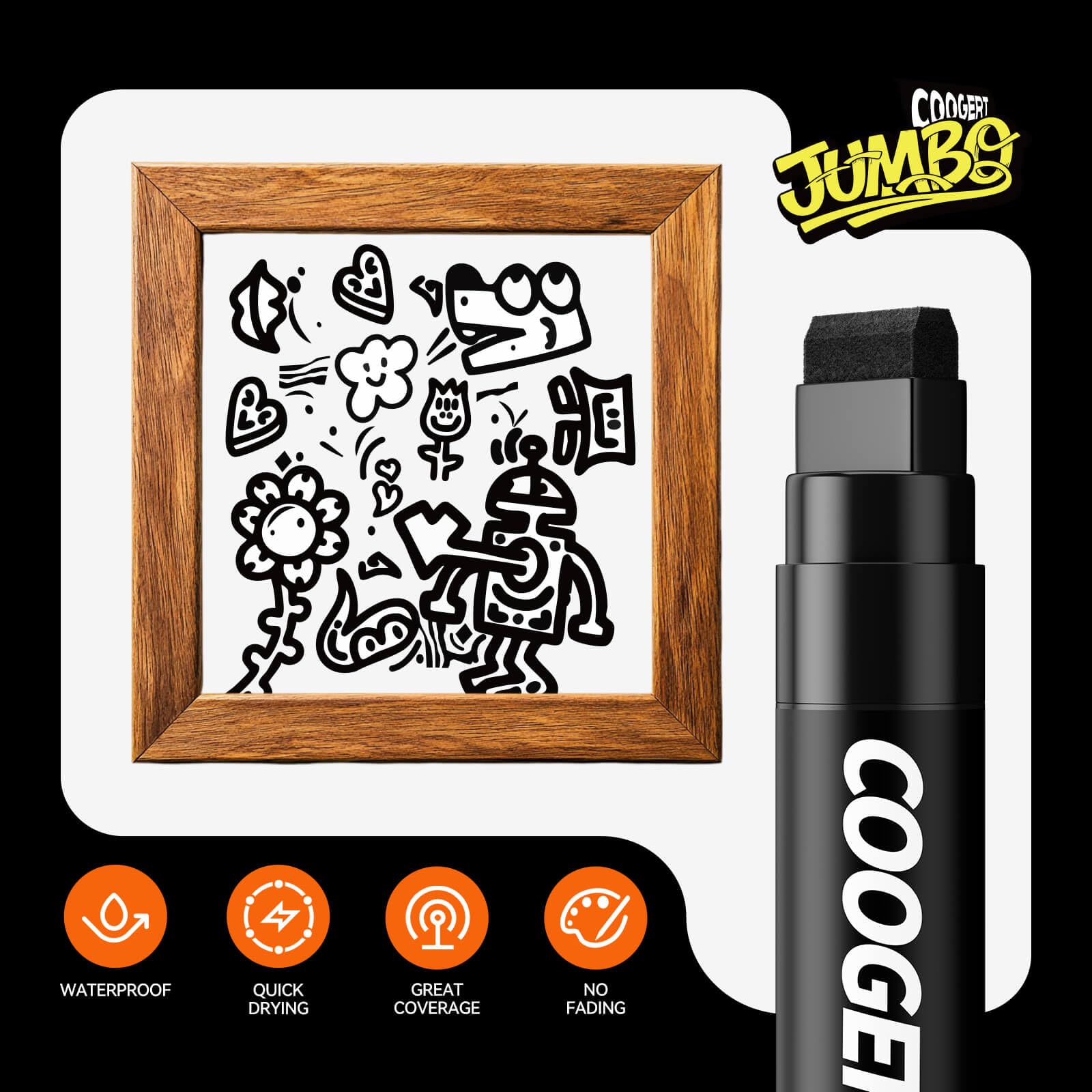 Coogert markers used on canvas demonstrating smooth ink flow for vibrant designs.