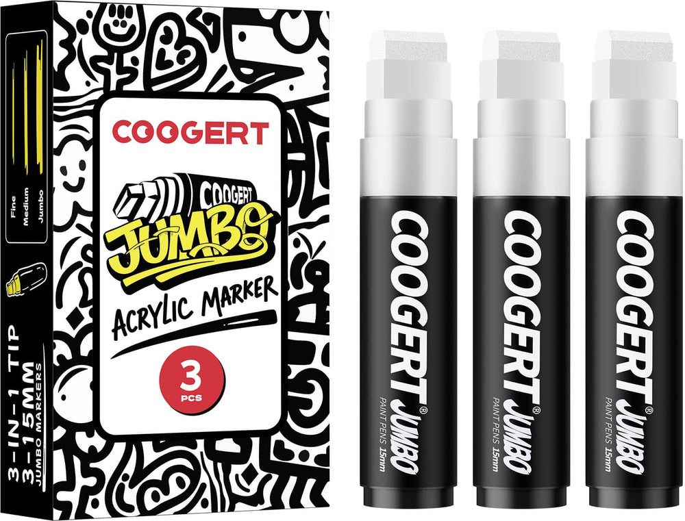 Coogert white jumbo poster marker with wide tip for bold lines on posters