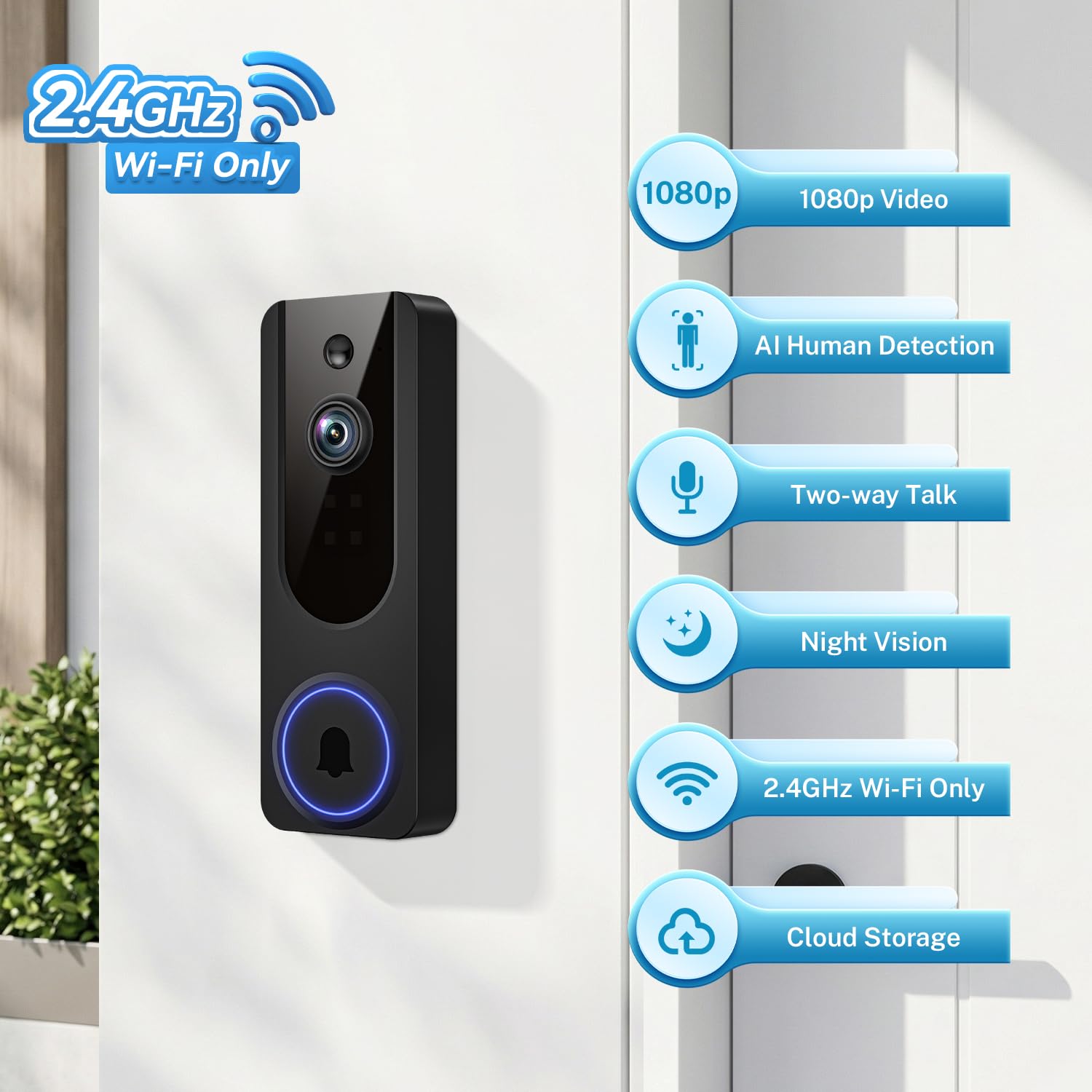 Cookedixo battery-powered doorbell chime offers quick, cordless installation and flexible placement.