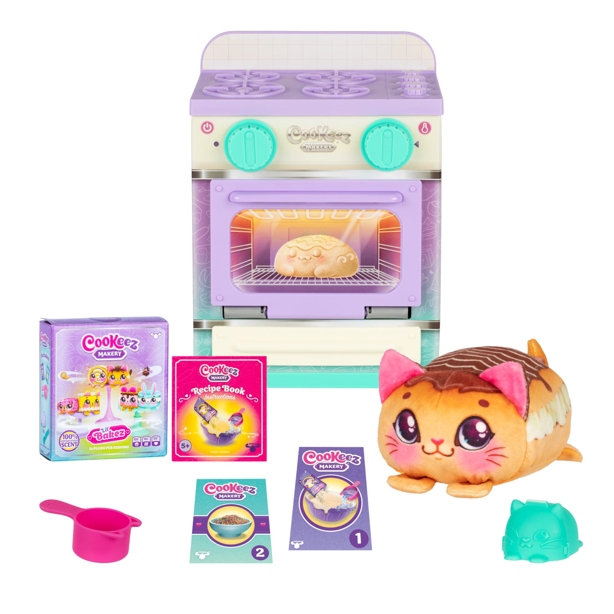 Cookeez Makery Lil' Bakez Oven open door reveals a scented plush friend for imaginative play.