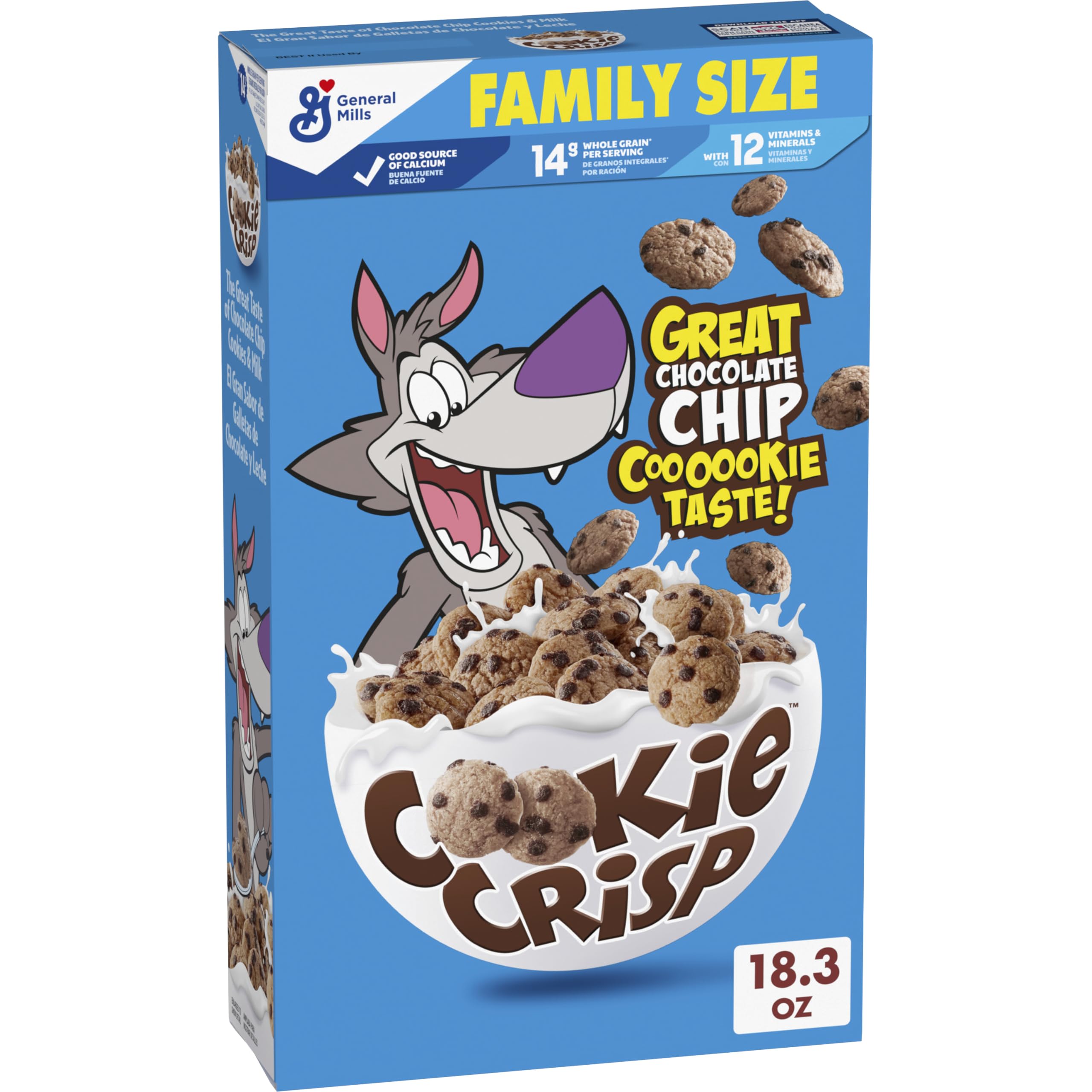 Cookie Crisp breakfast bowl with milk, quick kid-friendly morning.