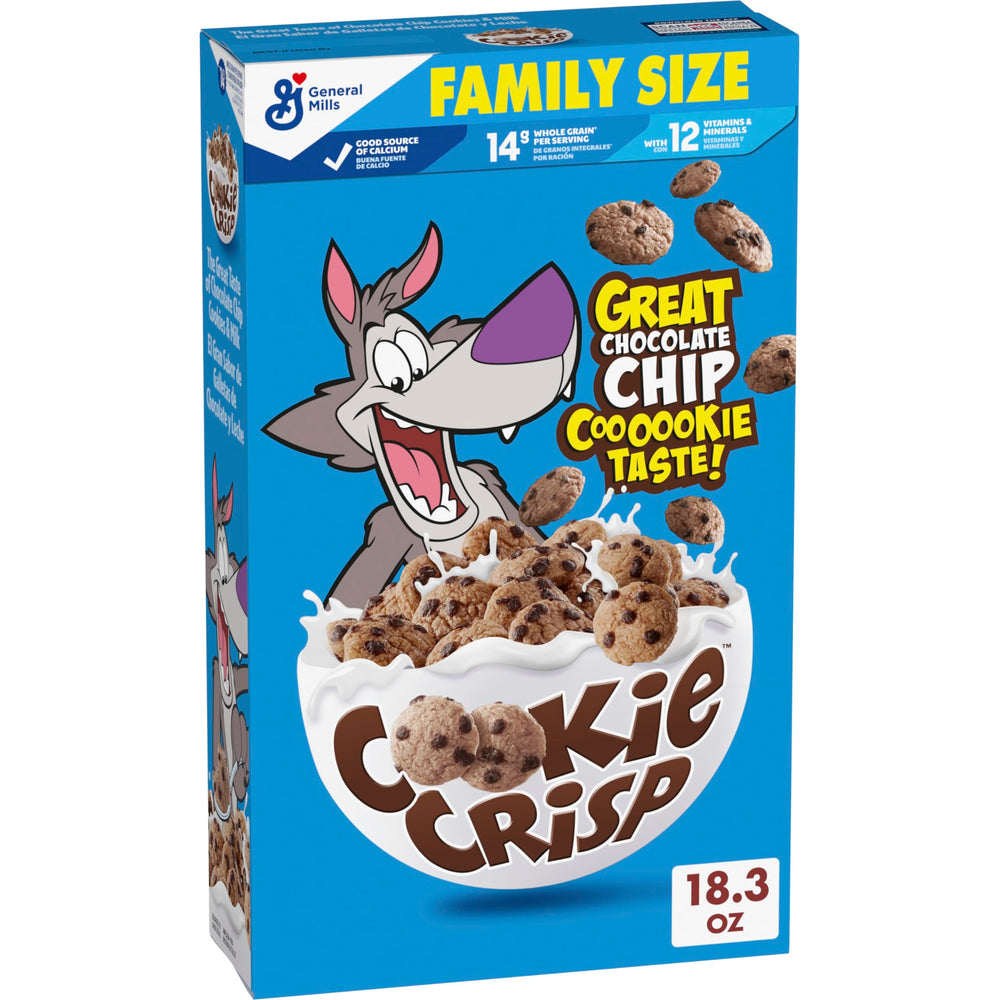 Cookie Crisp breakfast bowl with milk, quick kid-friendly morning.