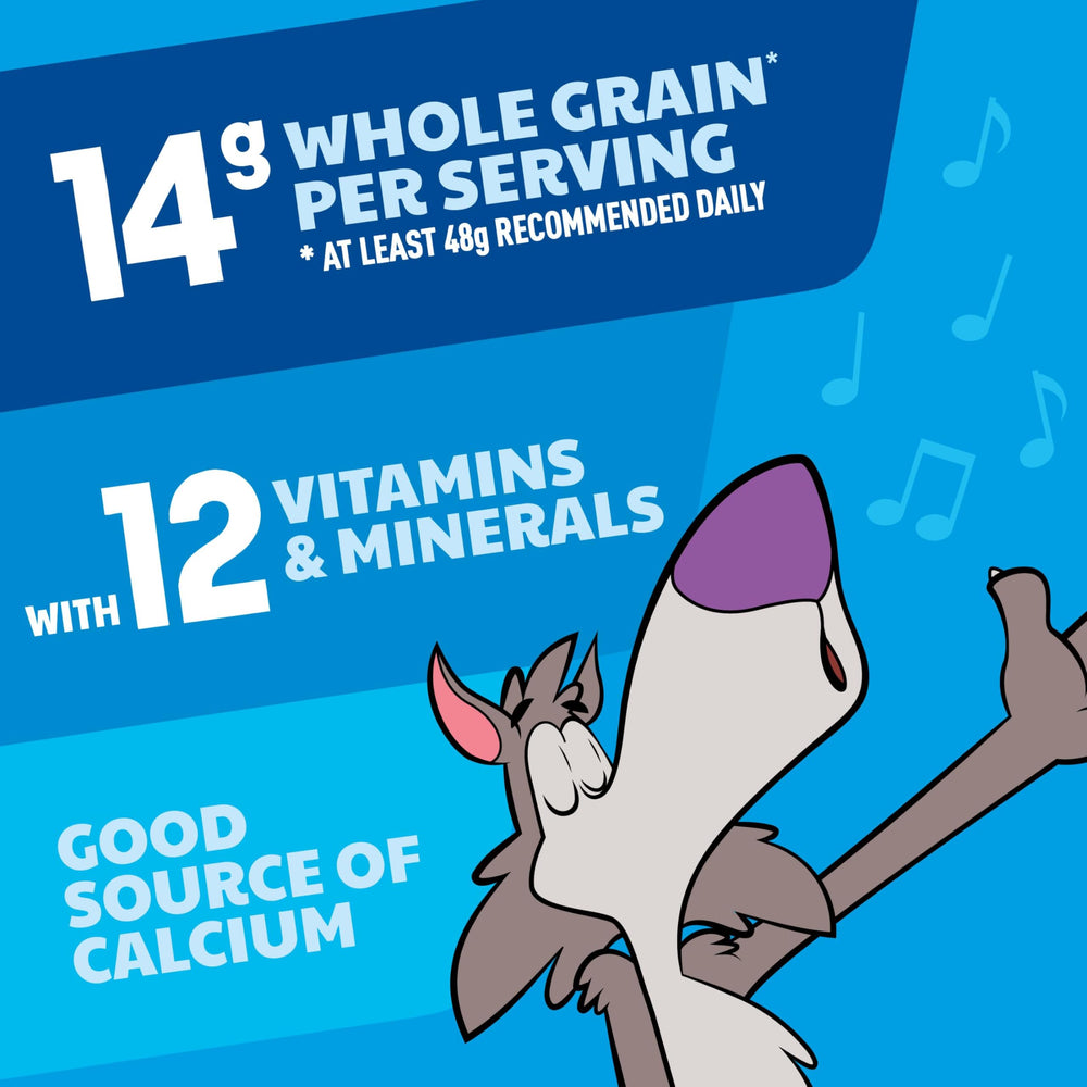 Cookie Crisp pieces dunked in milk for a fun breakfast moment.