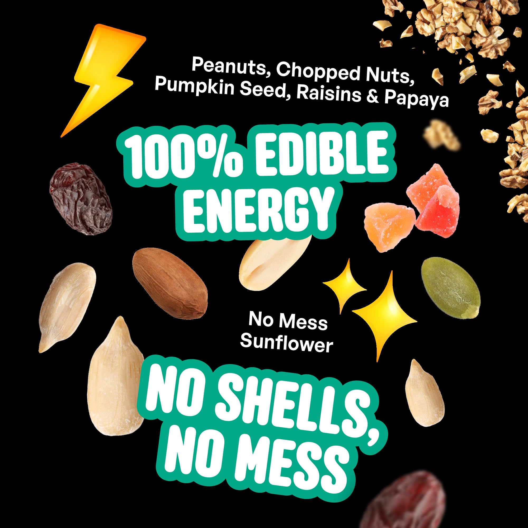 Cool Birds No Mess fruit seed pumpkin seeds for active visitors