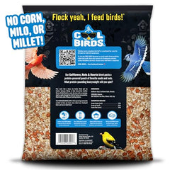 Close-up of Cool Birds blend showing safflower and sunflower hearts for high-energy nutrition