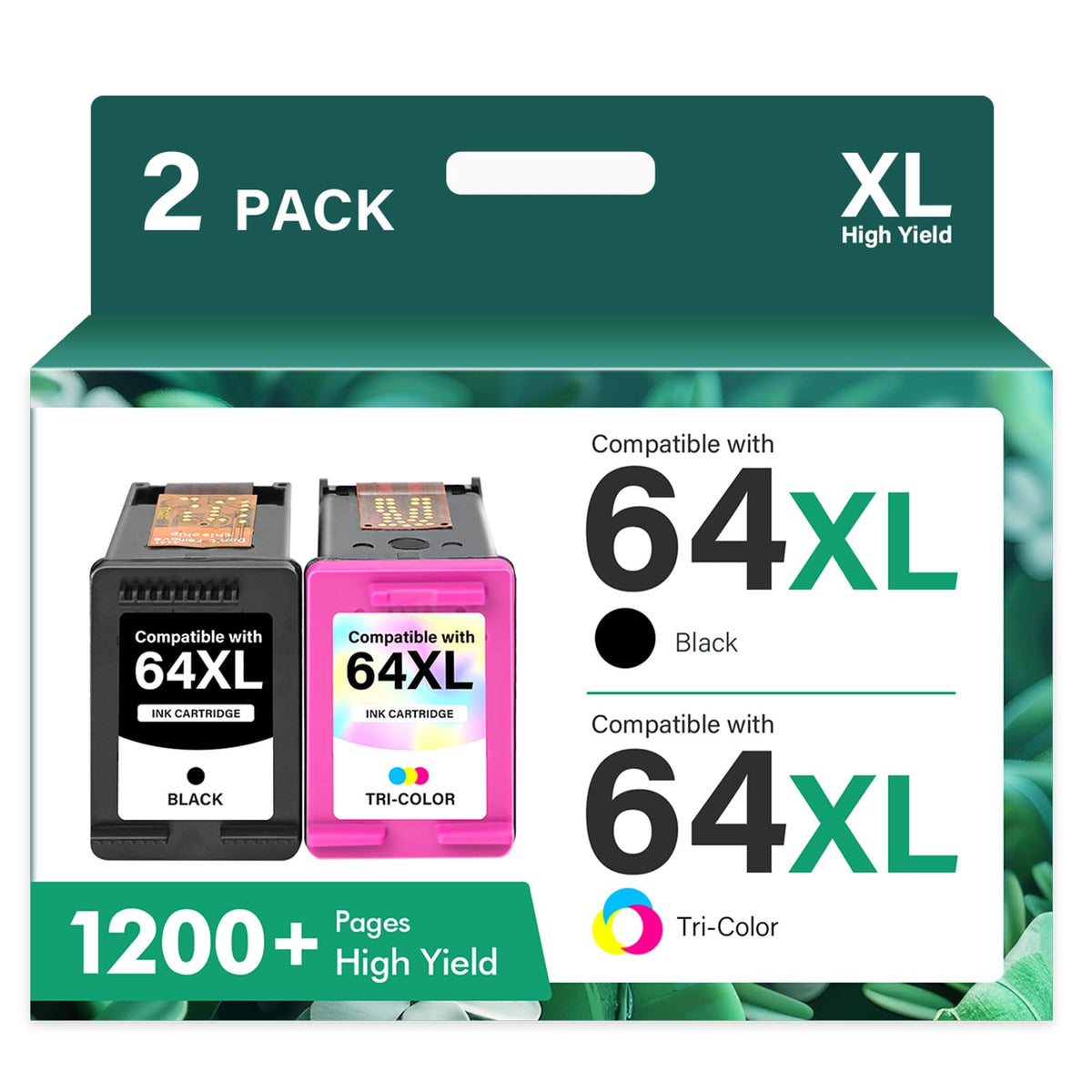 Cool Toner 64XL black ink cartridge for HP printers delivers sharp text and rich blacks.
