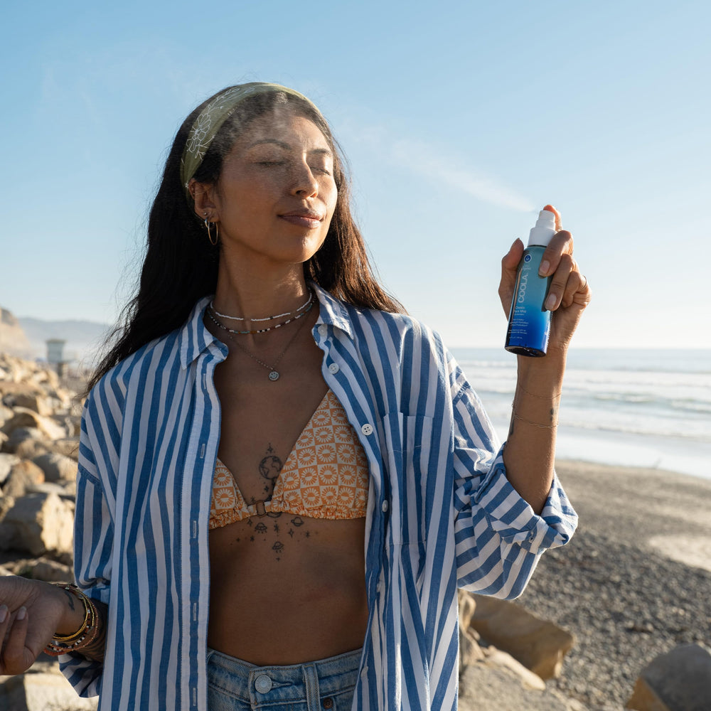 COOLA coconut and aloe water infusion delivers refreshing hydration.