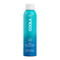 COOLA SPF 50 spray bottle with clear, lightweight application for daily use.