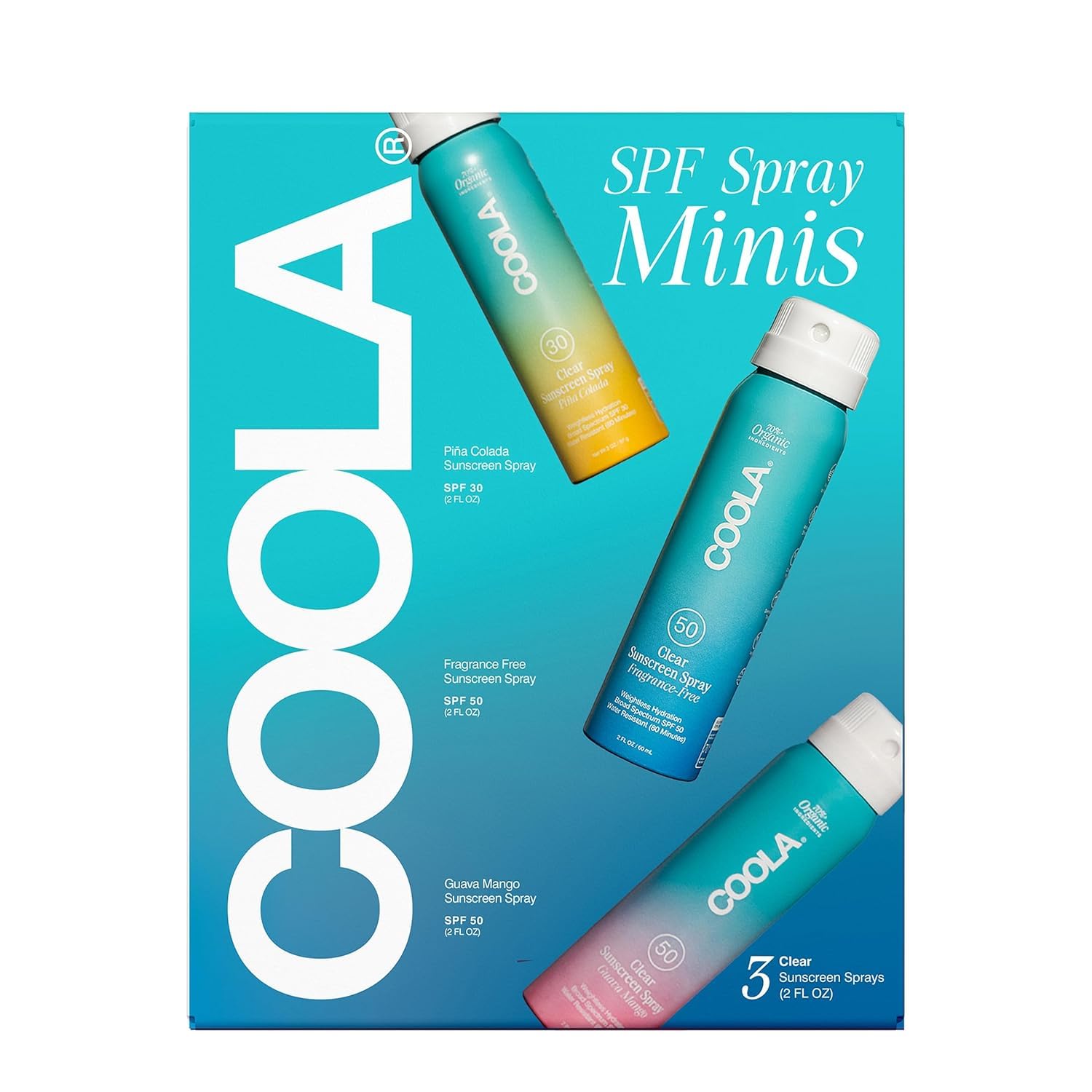COOLA three-pack kit ideal for family outings and travel days.