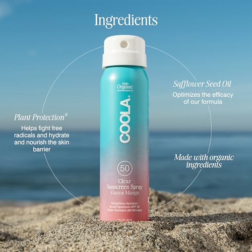 COOLA travel-size bottle showcases compact, reef-friendly sunscreen for active days