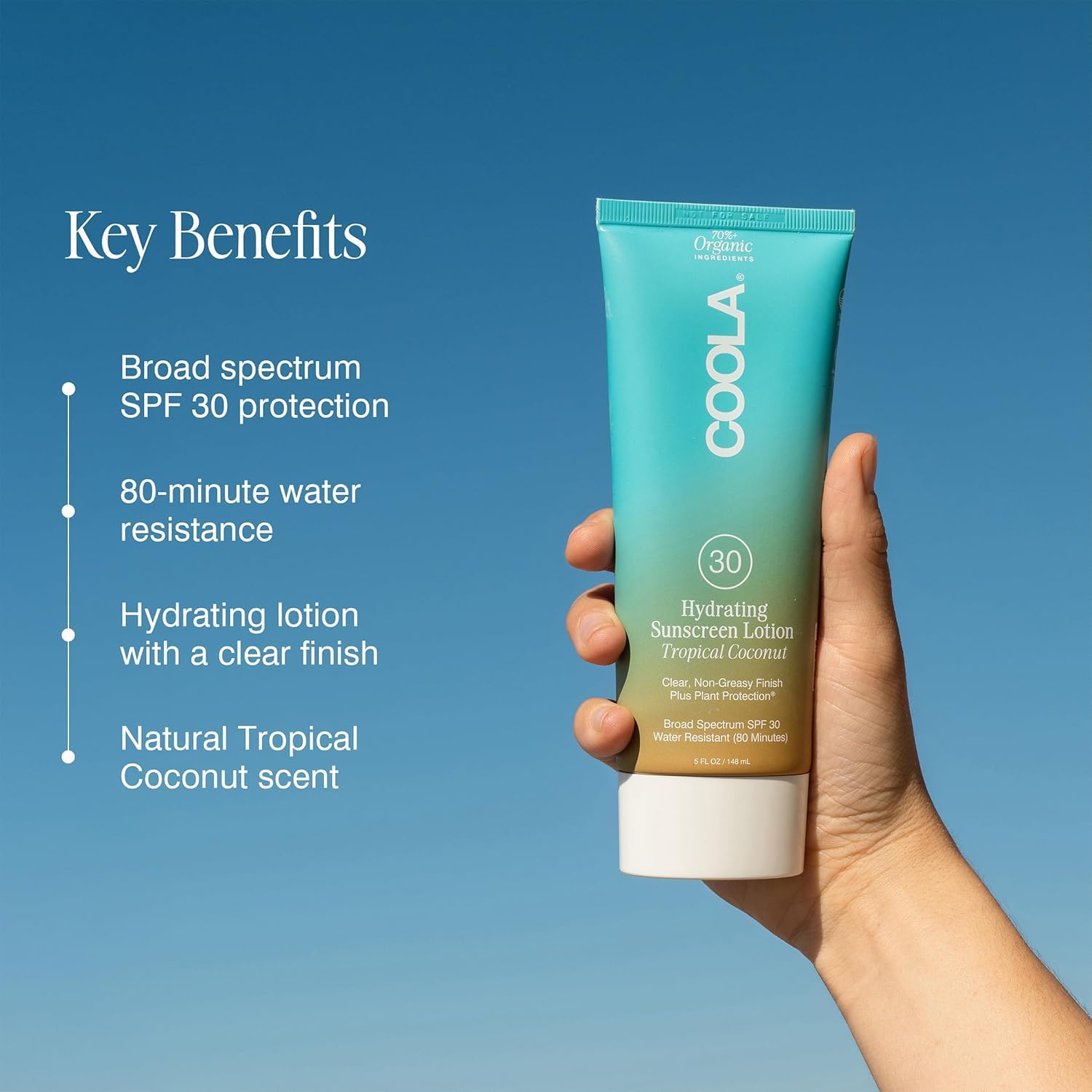 COOLA vegan gluten-free icon on packaging highlights clean beauty choice
