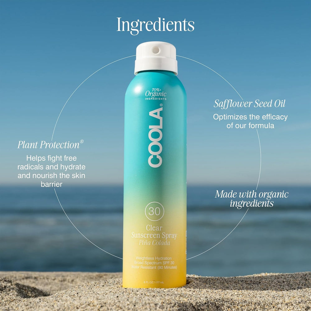 COOLA vegan and gluten-free formula supports clean beauty routines.