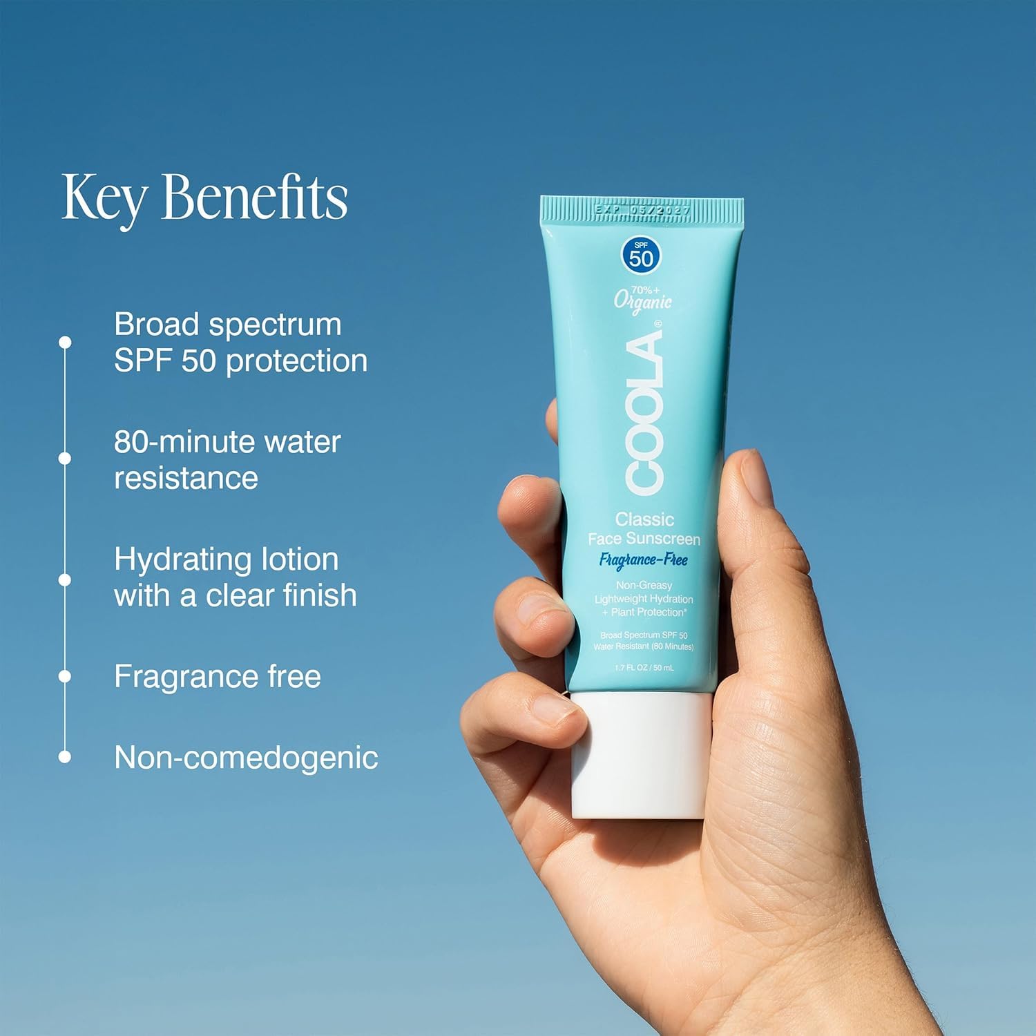 COOLA vegan and gluten-free label highlights clean, plant-based protection