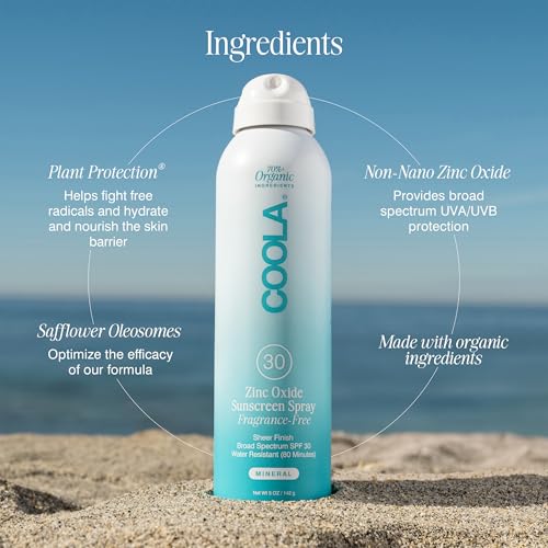 COOLA water-resistant SPF 30 spray for outdoor activities