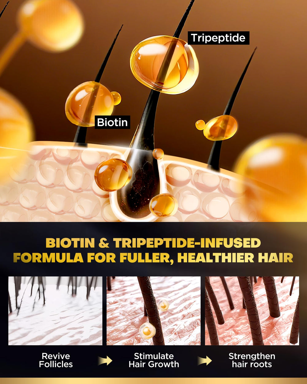 COOLKESI Tripeptide Biotin Hair Conditioner tube showcasing smoother, shinier hair.