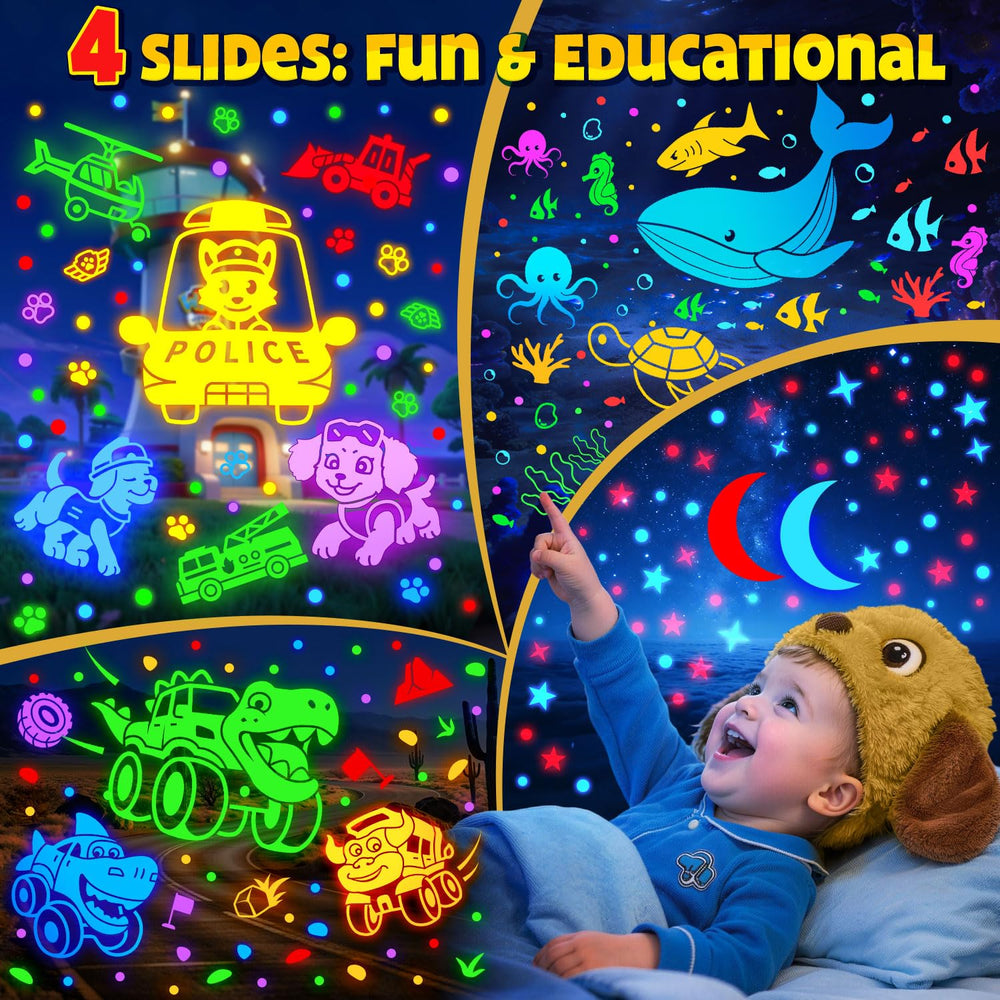 COOLNIGHT Puppy Projector sea animals slide creates underwater adventure visuals.