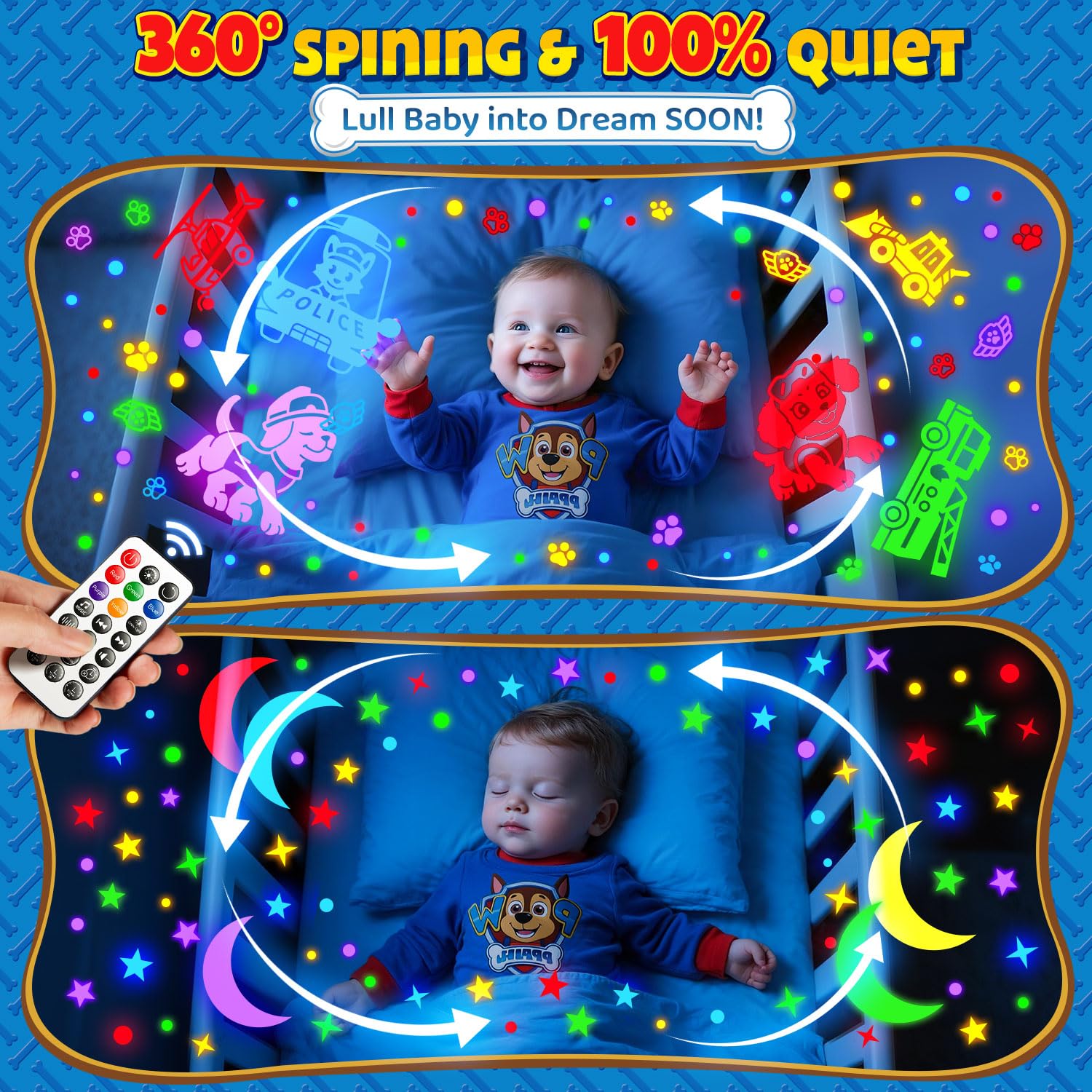 COOLNIGHT Puppy Projector stars slide sets a dreamy night sky.