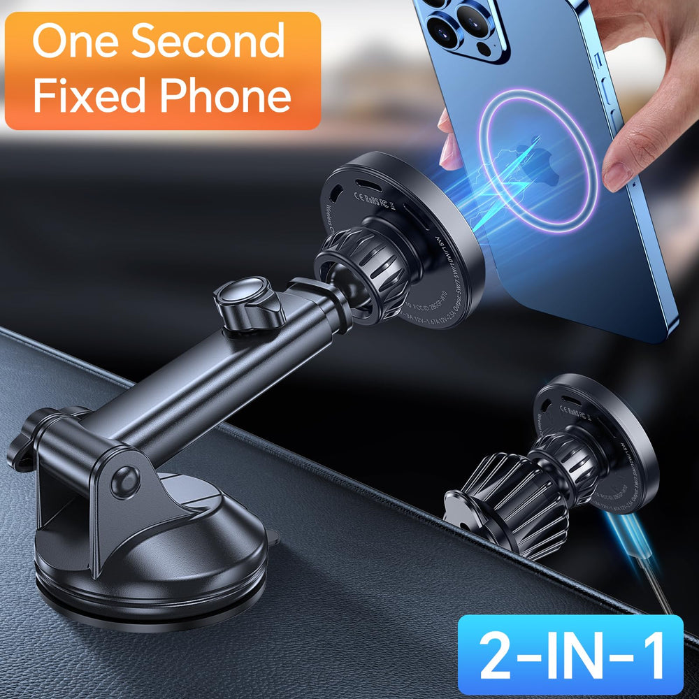 Coolpow MagSafe car mount with scratch-resistant acrylic finish for durable use.