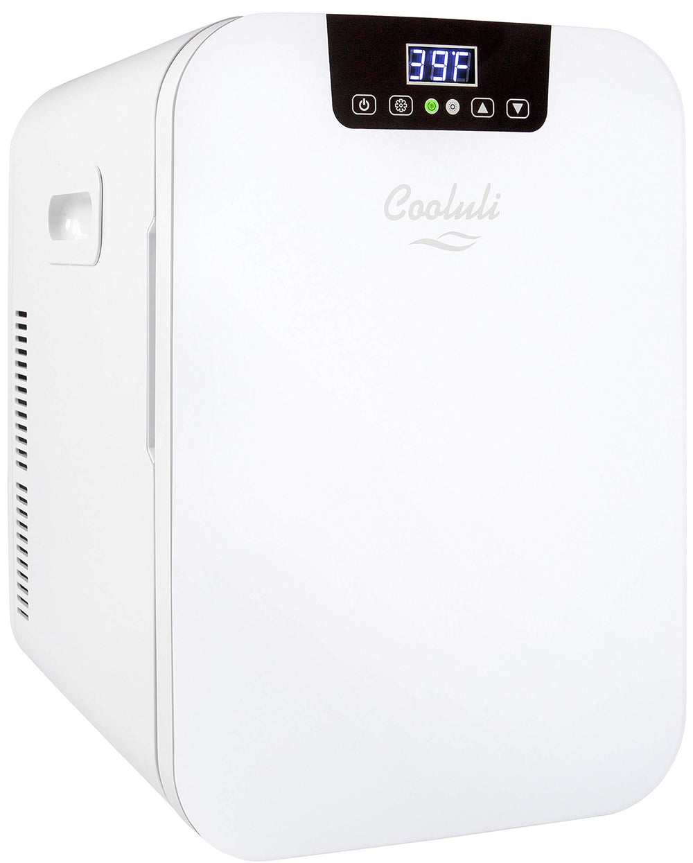 Cooluli Concord 20LDX front view shows a compact, portable mini fridge