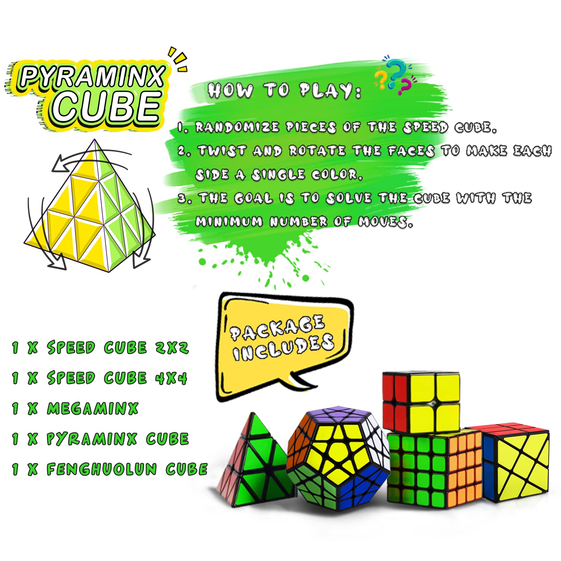 Coolzon pyraminx puzzle cube offers precise turns for challenging rotations.