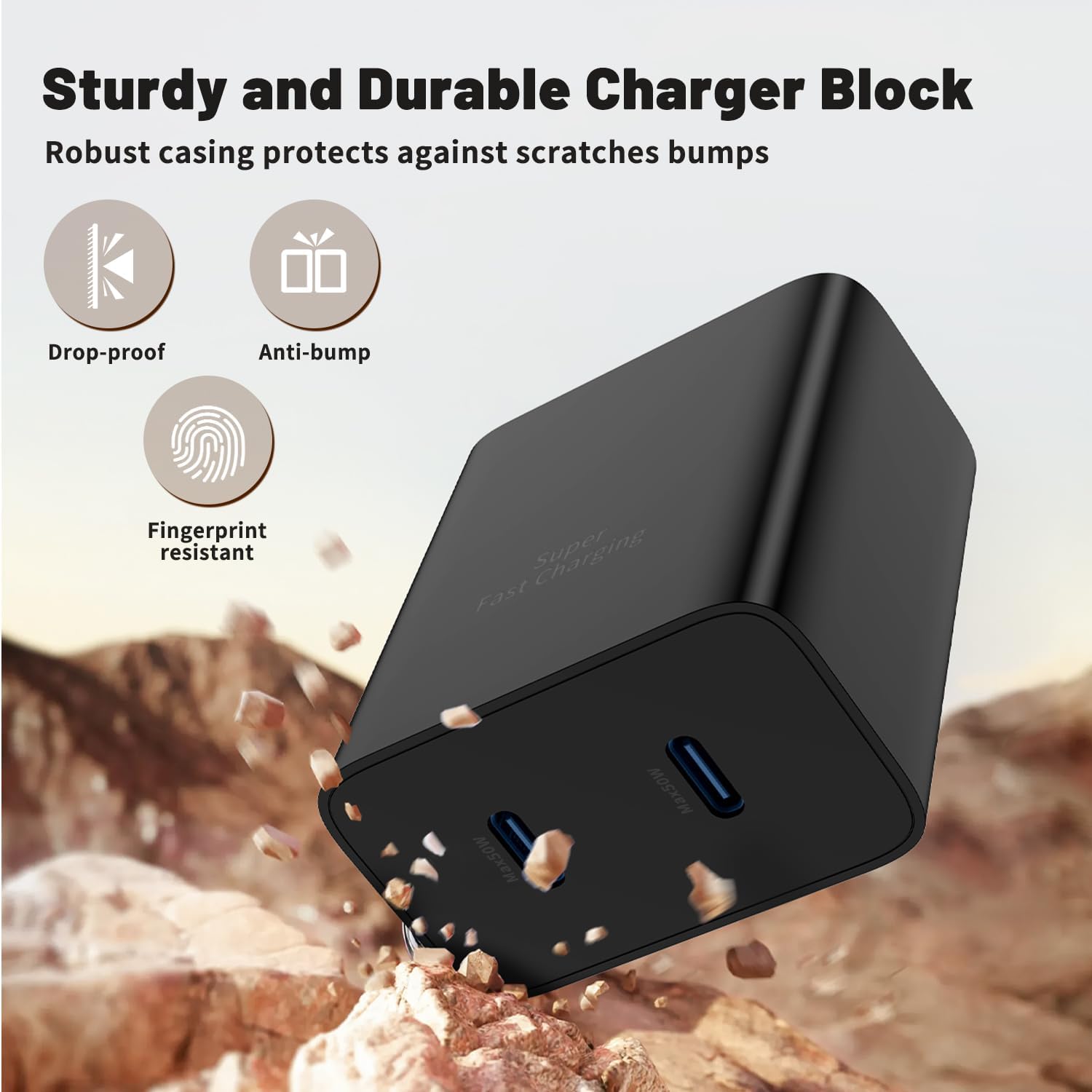 COONCXEN 10ft USB-C to USB-C cable included for flexible charging