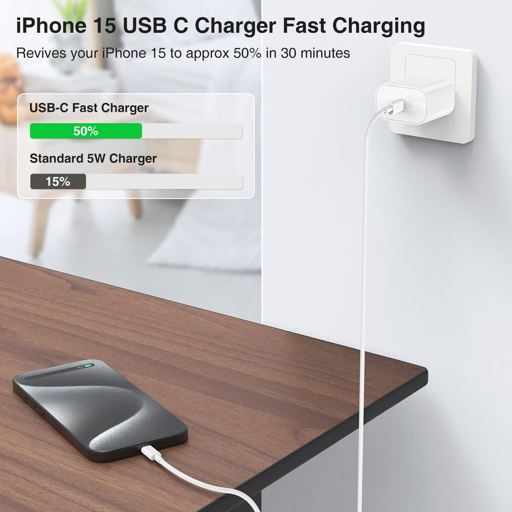 COONCXEN 10 ft USB-C to USB-C cable extends charging reach for desk use