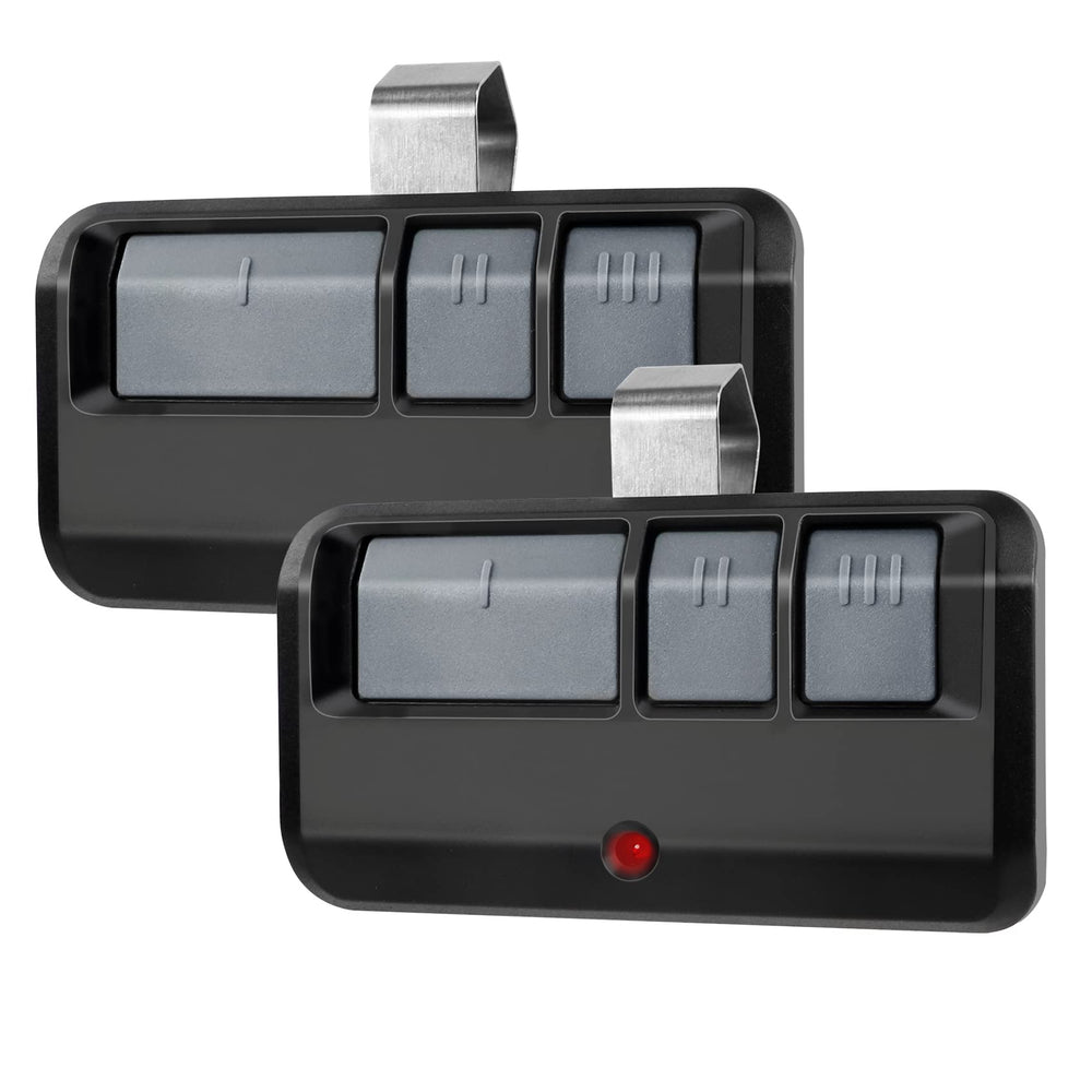Cooouds 893MAX remote front view shows extended range for LiftMaster garage doors.