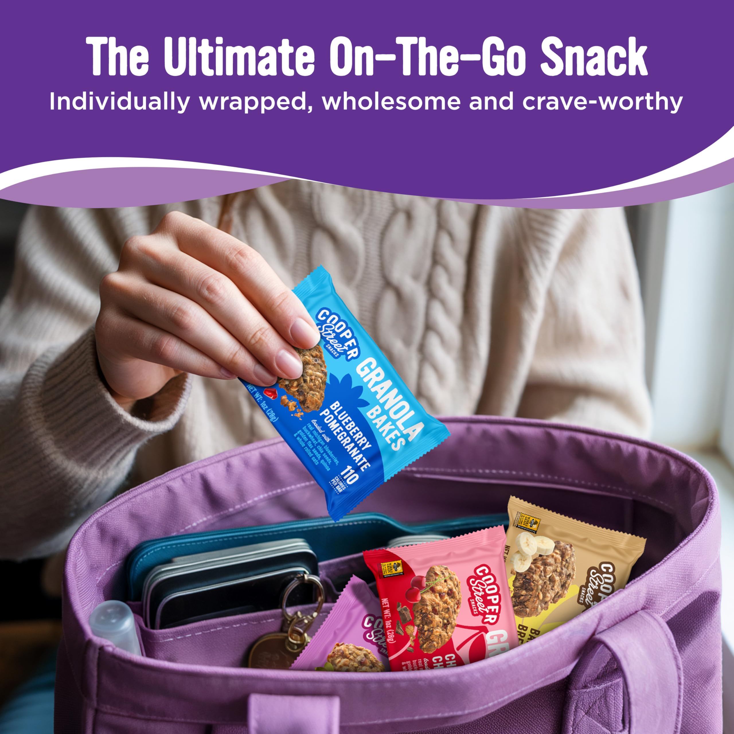 Each 110-calorie bar from Cooper Street Granola Bakes is a light snack